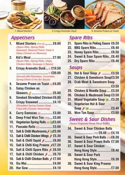 Menu of Kwong Ming, Chinese takeaway in Caerphilly