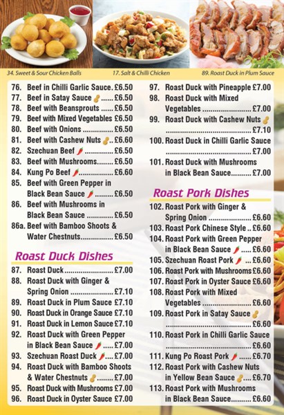 Menu of Kwong Ming, Chinese takeaway in Caerphilly